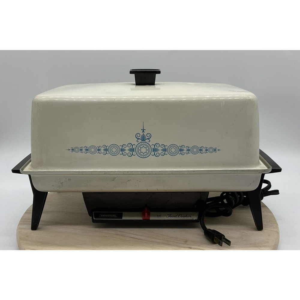 Universal Food Cooker Electric Roaster Buffet Server With Pans & Rack VTG Tested